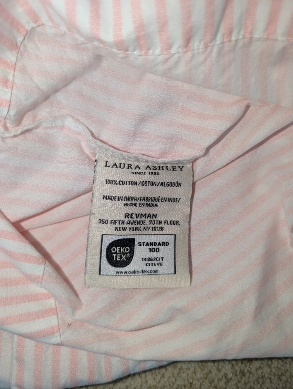 Laura Ashley Cotton Pink Stripe King Pillowcases - Set of 2